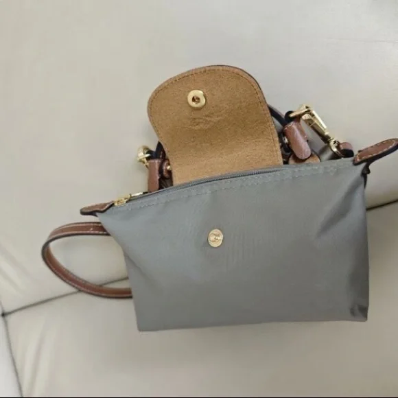 Longchamp Mini Bag in Gray and Brown - Picture 3 of 5